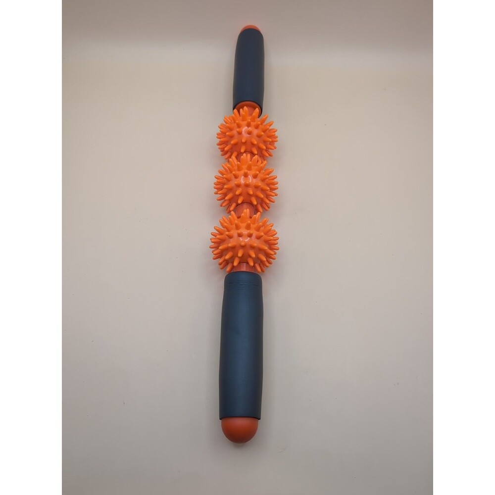 Pressure Point Muscle Roller Massage Stick, The Spiky Roller, 16" Roller Orange
